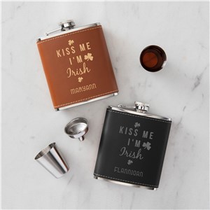 Personalized Engraved Kiss Me Flask Set by Gifts For You Now