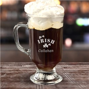 Personalized Engraved Irish Shamrocks Irish Coffee Mug by Gifts For You Now