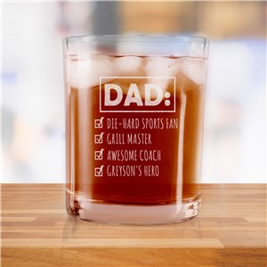 Personalized Engraved Things About Dad Rocks Glass by Gifts For You Now