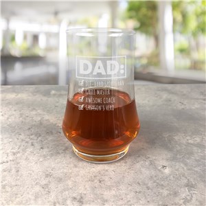 Personalized Engraved Things About Dad Kenzie Whiskey Glass by Gifts For You Now