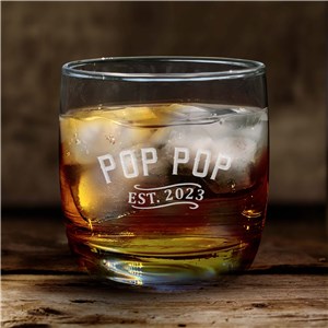 Personalized Engraved Dad Established Whiskey Rocks Glass by Gifts For You Now