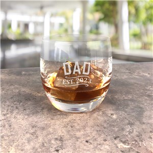 Personalized Engraved Dad Established Whiskey Glass by Gifts For You Now