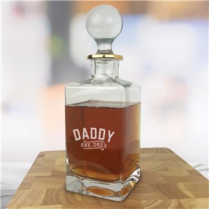 Personalized Engraved Dad Established Gold Rim Decanter by Gifts For You Now