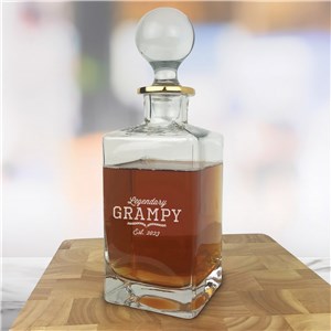 Personalized Engraved Legendary Dad Gold Rim Decanter by Gifts For You Now