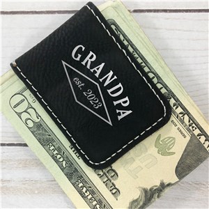 Personalized Engraved Established Leatherette Money Clip by Gifts For You Now