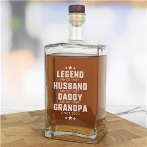 Personalized Engraved Legend Titles Vintage Style Decanter by Gifts For You Now