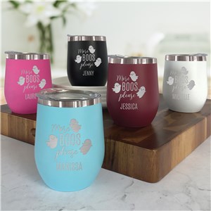 Personalized Engraved More Boos Please Insulated Stemless Wine Tumbler by Gifts For You Now