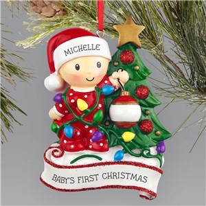 Personalized Baby Decorating Tree Christmas Ornament by Gifts For You Now