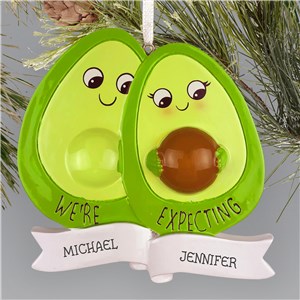 Personalized Avocado We're Expecting Christmas Ornament by Gifts For You Now