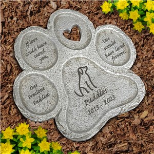 Personalized Engraved Our Precious Pet Paw Print Stone by Gifts For You Now