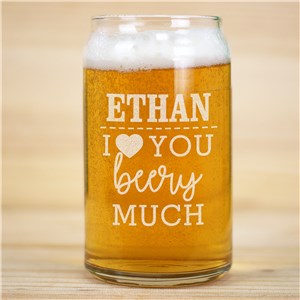 Personalized Engraved Beery Much Beer Can Glass by Gifts For You Now