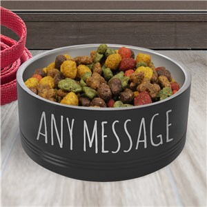 Personalized Engraved Any Message Stainless Steel Pet Bowl - Black - Large by Gifts For You Now