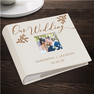 Personalized Engraved Our Wedding Leatherette Photo Album by Gifts For You Now