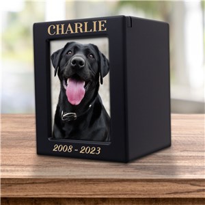 Personalized Engraved Pet Memorial Pet Photo Urn by Gifts For You Now