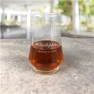Personalized Engraved Wedding Couple Kenzie Whiskey Glass by Gifts For You Now