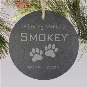 Personalized Engraved Pet Memorial Slate Christmas Ornament by Gifts For You Now