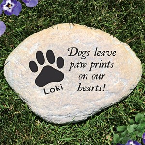 Personalized Dogs leave PawPrints on Our Hearts Garden Stone by Gifts For You Now