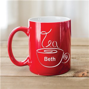 Personalized Engraved Tea Drinker Two-Tone Mug by Gifts For You Now