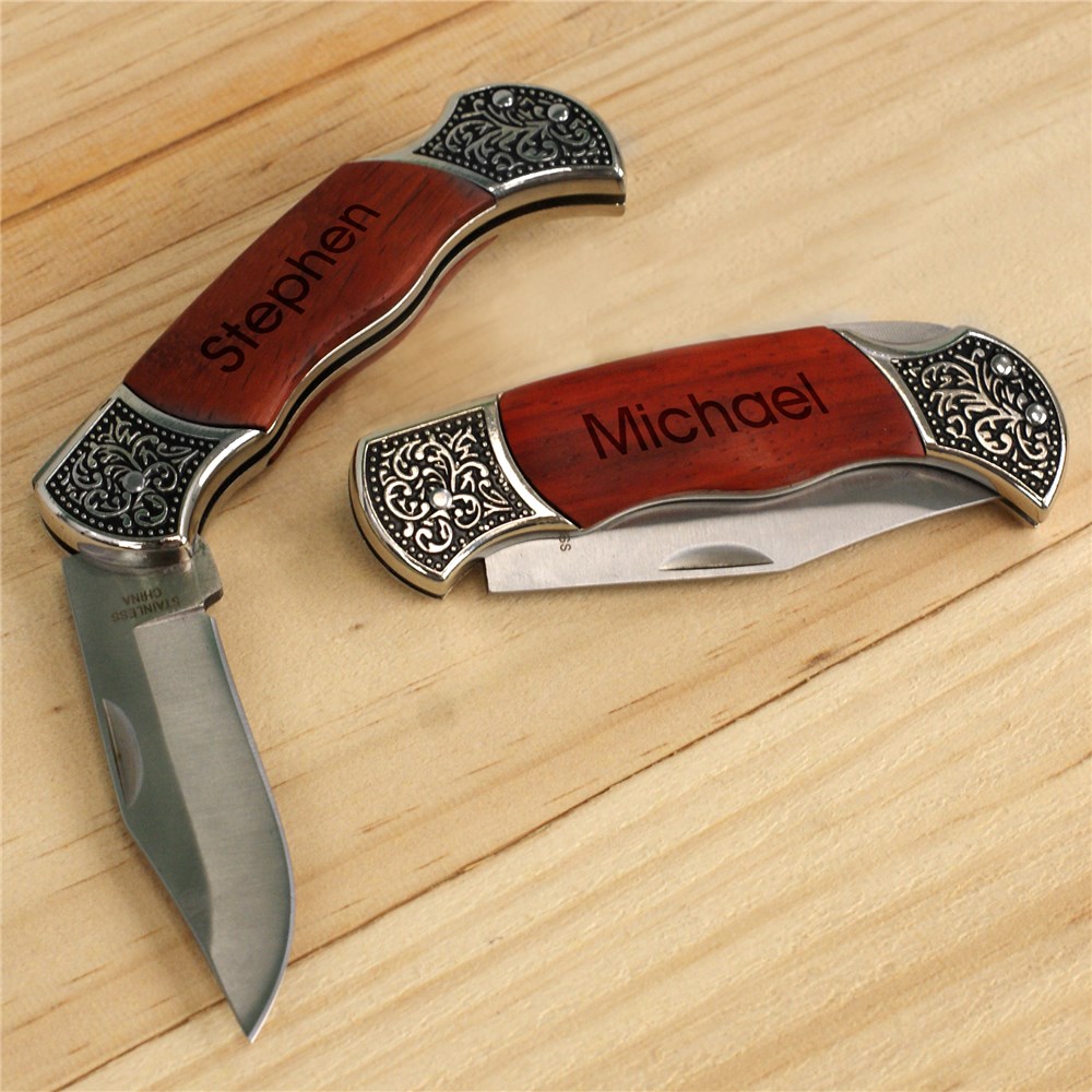 Rosewood DecoGrip Engraved Hunting Knife L636959