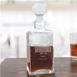 Personalized Engraved Groomsmen Luxe Decanter by Gifts For You Now
