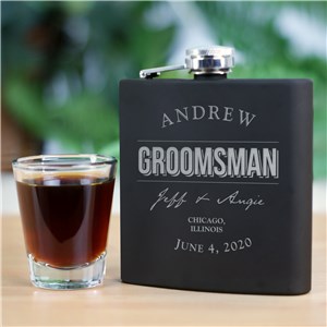 Personalized Engraved Groomsmen Steel Flask by Gifts For You Now
