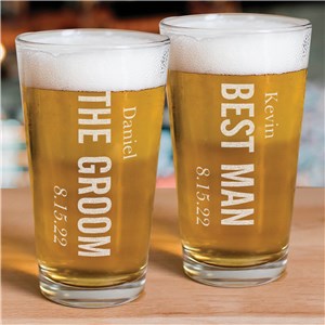 Personalized Engraved Wedding Party Beer Glass by Gifts For You Now