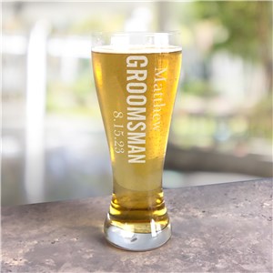 Personalized Engraved Wedding Party Large Pilsner Glass by Gifts For You Now