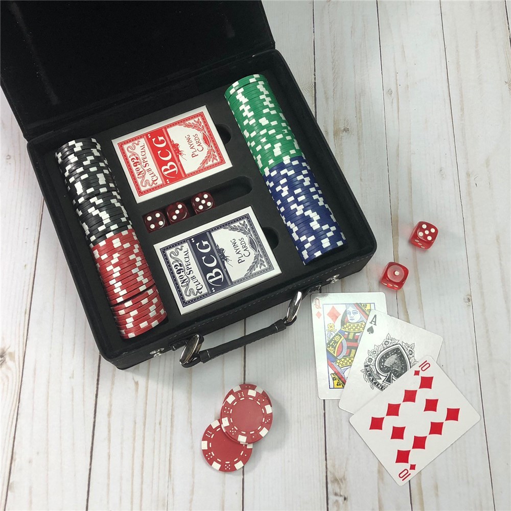 Personalized Groomsmen Leather Poker Set L7646272