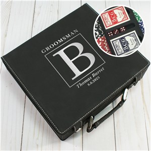 Groomsmen Leather Personalized Poker Set by Gifts For You Now