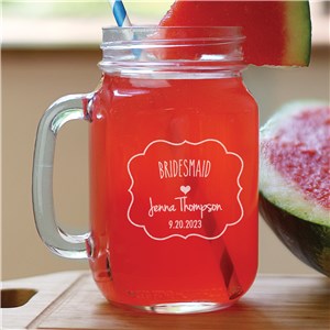 Personalized Engraved Glass Bridal Party Mason Jar by Gifts For You Now