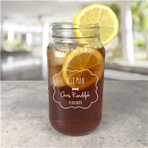 Personalized Engraved Groomsmen Large Mason Jar by Gifts For You Now