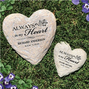 Personalized Engraved Memorial Heart Garden Stone by Gifts For You Now