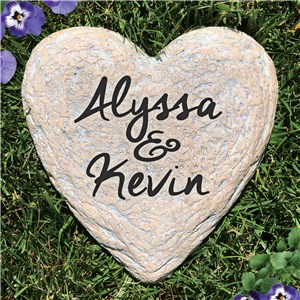 Personalized Engraved Couples Heart Garden Stone by Gifts For You Now
