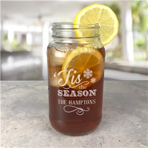 Personalized Engraved Holiday Large Mason Jar by Gifts For You Now