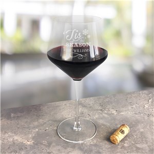 Personalized Engraved Holiday Red Wine Estate Glass by Gifts For You Now