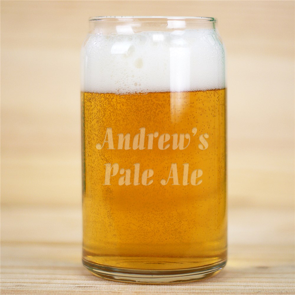 Any Message Engraved Beer Can Glass L8031118