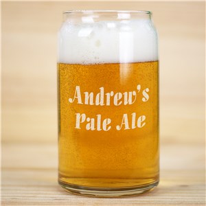 Personalized Any Message Engraved Beer Can Glass by Gifts For You Now