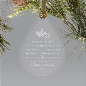 Personalized Love From Heaven Christmas Memorial Christmas Ornament by Gifts For You Now