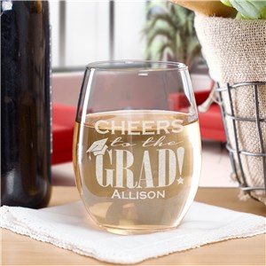 Personalized Engraved Graduation Wine Glass by Gifts For You Now
