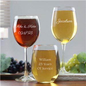 Personalized Any Message Wine Glass by Gifts For You Now