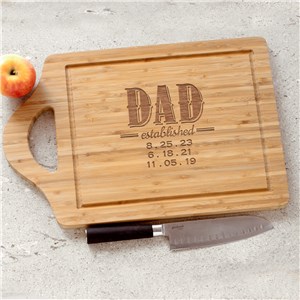 Personalized Dad Established Engraved Bamboo Cutting Board by Gifts For You Now
