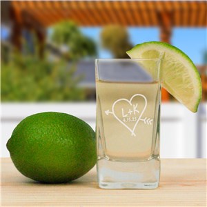 Personalized Couples Romantic Shot Glass by Gifts For You Now