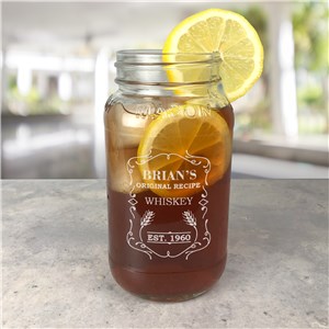 Personalized Engraved Whiskey Large Mason Jar by Gifts For You Now