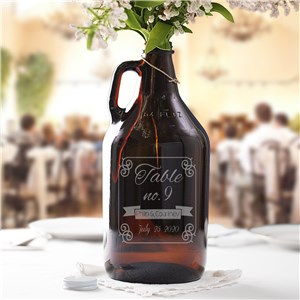 Image of Engraved Wedding Table Number Growler