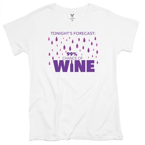 Personalized Tonight's Forecast Wine Women's Pocket T-shirt - White - Large by Gifts For You Now