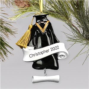 Personalized Graduation Cap & Gown Holiday Christmas Ornament by Gifts For You Now