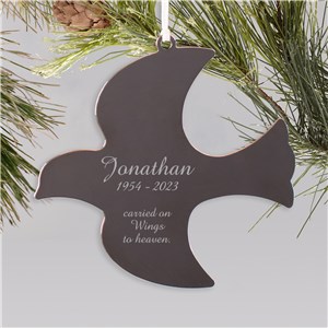 Personalized Engraved Memorial Dove Holiday Christmas Ornament by Gifts For You Now