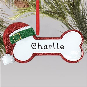 Personalized Red Santa Bone Christmas Ornament by Gifts For You Now