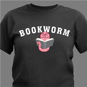 Personalized Bookworm T-Shirt - Navy - Large (Mens 42/44- Ladies 14/16) by Gifts For You Now