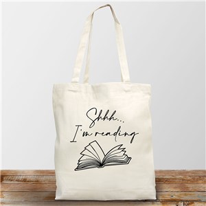 Personalized Shh I'm Reading Tote Bag by Gifts For You Now